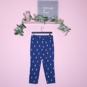 Vintage Lilly Pulitzer Cropped Pineapple Embroidered Jeans